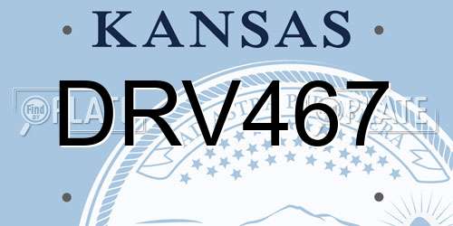 DRV467 Kansas License Plate