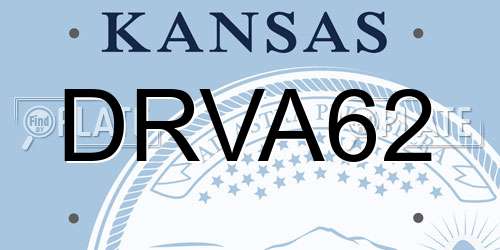 DRVA62 Kansas License Plate
