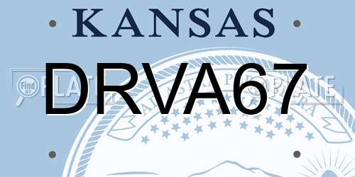 DRVA67 Kansas License Plate