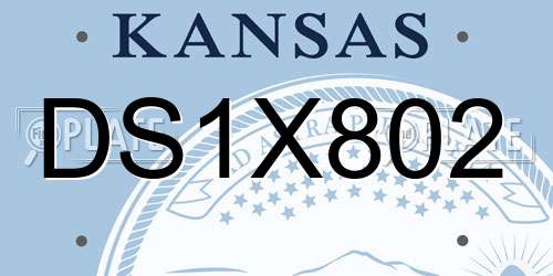 DS1X802 Kansas License Plate