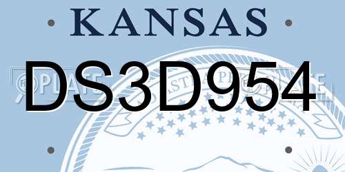 DS3D954 Kansas License Plate