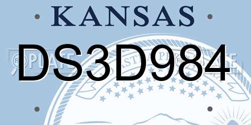 DS3D984 Kansas License Plate