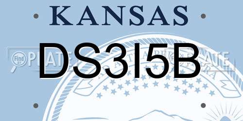 DS3I5B Kansas License Plate