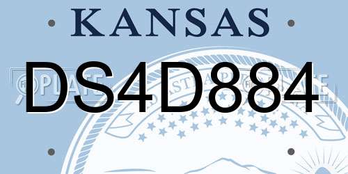 DS4D884 Kansas License Plate