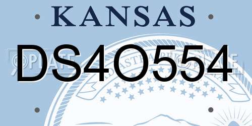DS4O554 Kansas License Plate