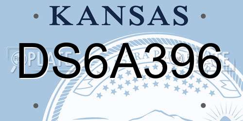 DS6A396 Kansas License Plate
