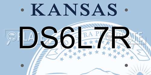 DS6L7R Kansas License Plate