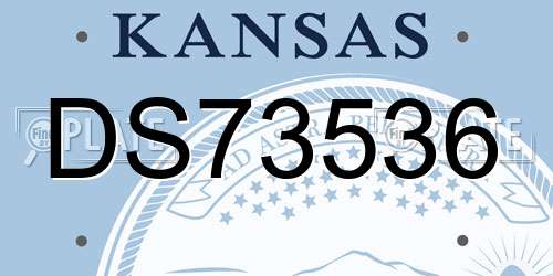 DS73536 Kansas License Plate