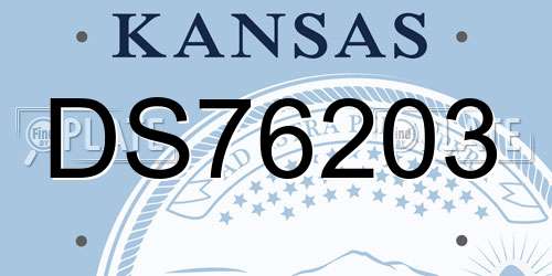 DS76203 Kansas License Plate