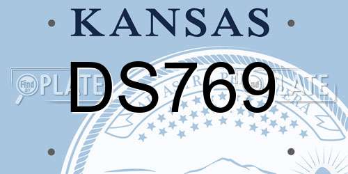 DS769 Kansas License Plate