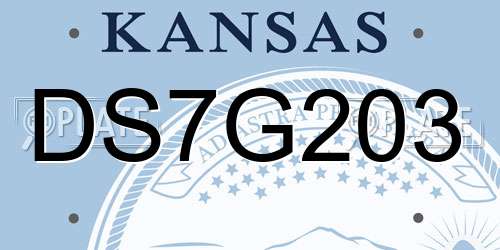 DS7G203 Kansas License Plate