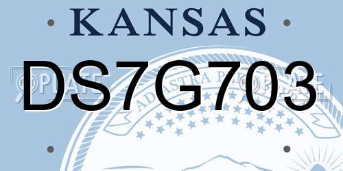 DS7G703 Kansas License Plate