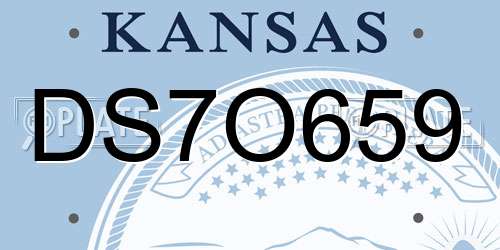 DS7O659 Kansas License Plate
