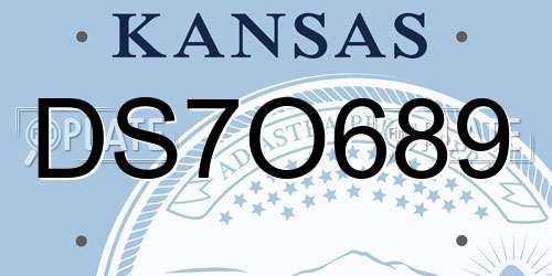 DS7O689 Kansas License Plate