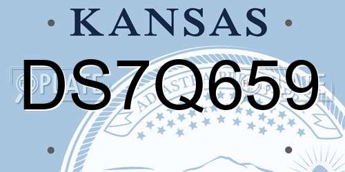 DS7Q659 Kansas License Plate