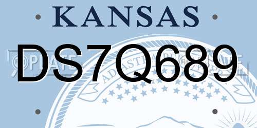 DS7Q689 Kansas License Plate