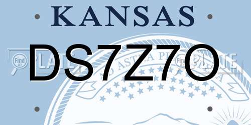 DS7Z7O Kansas License Plate