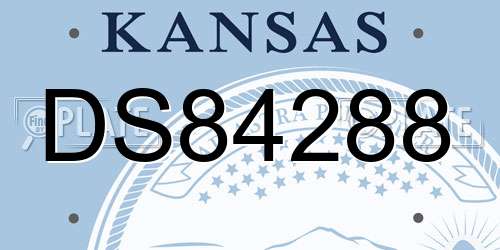 DS84288 Kansas License Plate