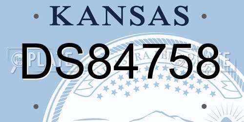 DS84758 Kansas License Plate