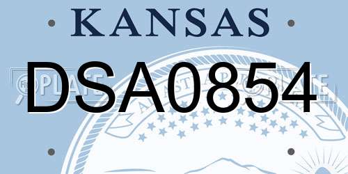 DSA0854 Kansas License Plate