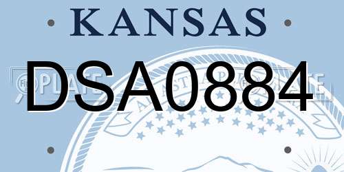 DSA0884 Kansas License Plate