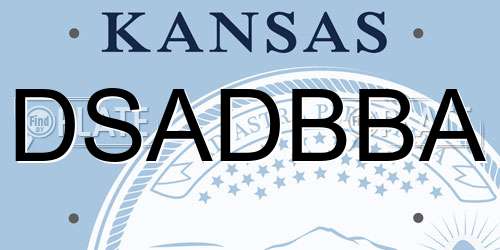 DSADBBA Kansas License Plate