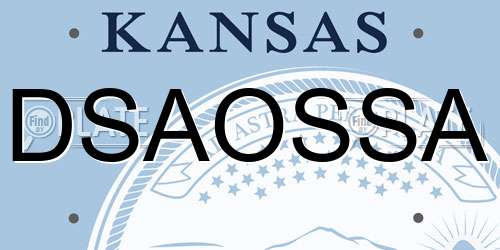DSAOSSA Kansas License Plate
