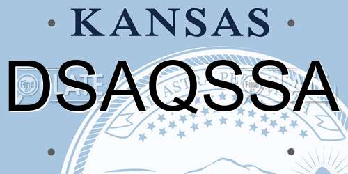 DSAQSSA Kansas License Plate