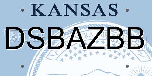 DSBAZBB Kansas License Plate