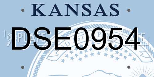 DSE0954 Kansas License Plate