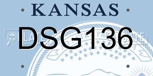 DSG136 Kansas License Plate
