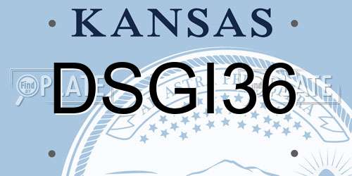 DSGI36 Kansas License Plate