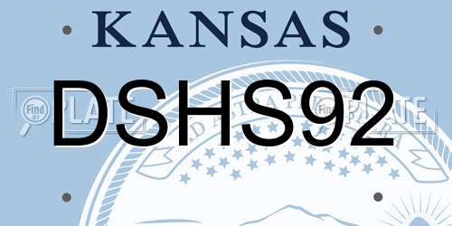 DSHS92 Kansas License Plate