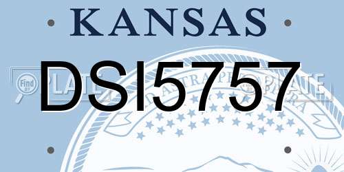 DSI5757 Kansas License Plate