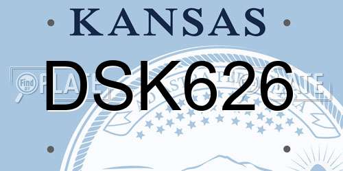 DSK626 Kansas License Plate