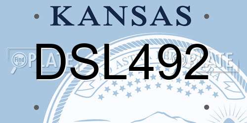 DSL492 Kansas License Plate