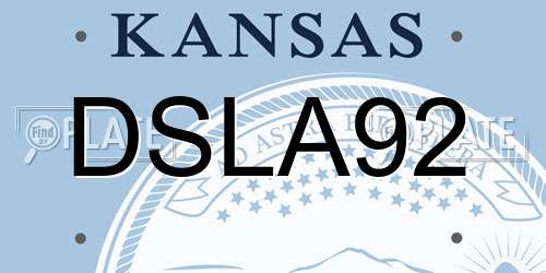 DSLA92 Kansas License Plate