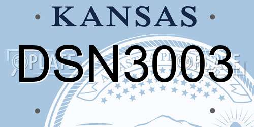 DSN3003 Kansas License Plate