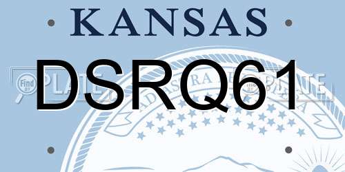 DSRQ61 Kansas License Plate