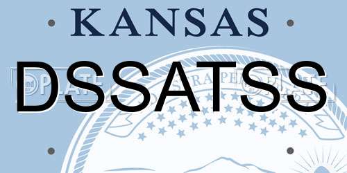 DSSATSS Kansas License Plate