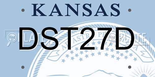 DST27D Kansas License Plate