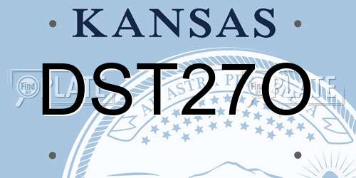 DST27O Kansas License Plate