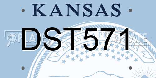 DST571 Kansas License Plate