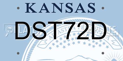 DST72D Kansas License Plate