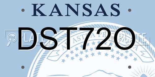 DST72O Kansas License Plate