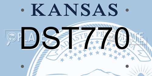 DST770 Kansas License Plate
