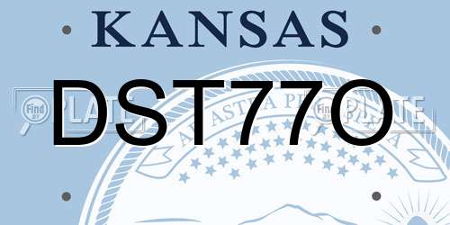 DST77O Kansas License Plate