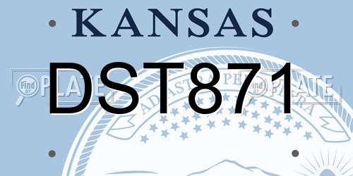 DST871 Kansas License Plate