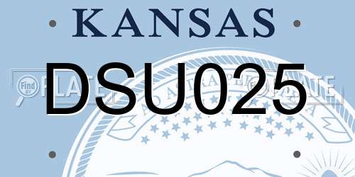 DSU025 Kansas License Plate
