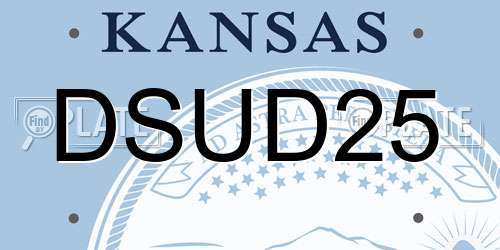 DSUD25 Kansas License Plate